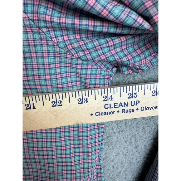 Vineyard Vines Shirt Mens XL Green Plaid Nylon Performance Slim Fit Tucker Shirt - Picture 8 of 12